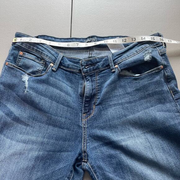 Levi's Mid Rise Skinny Jeans Whiskered Distressed Zip Fly Buttoned Blue 16 L - Picture 11 of 13